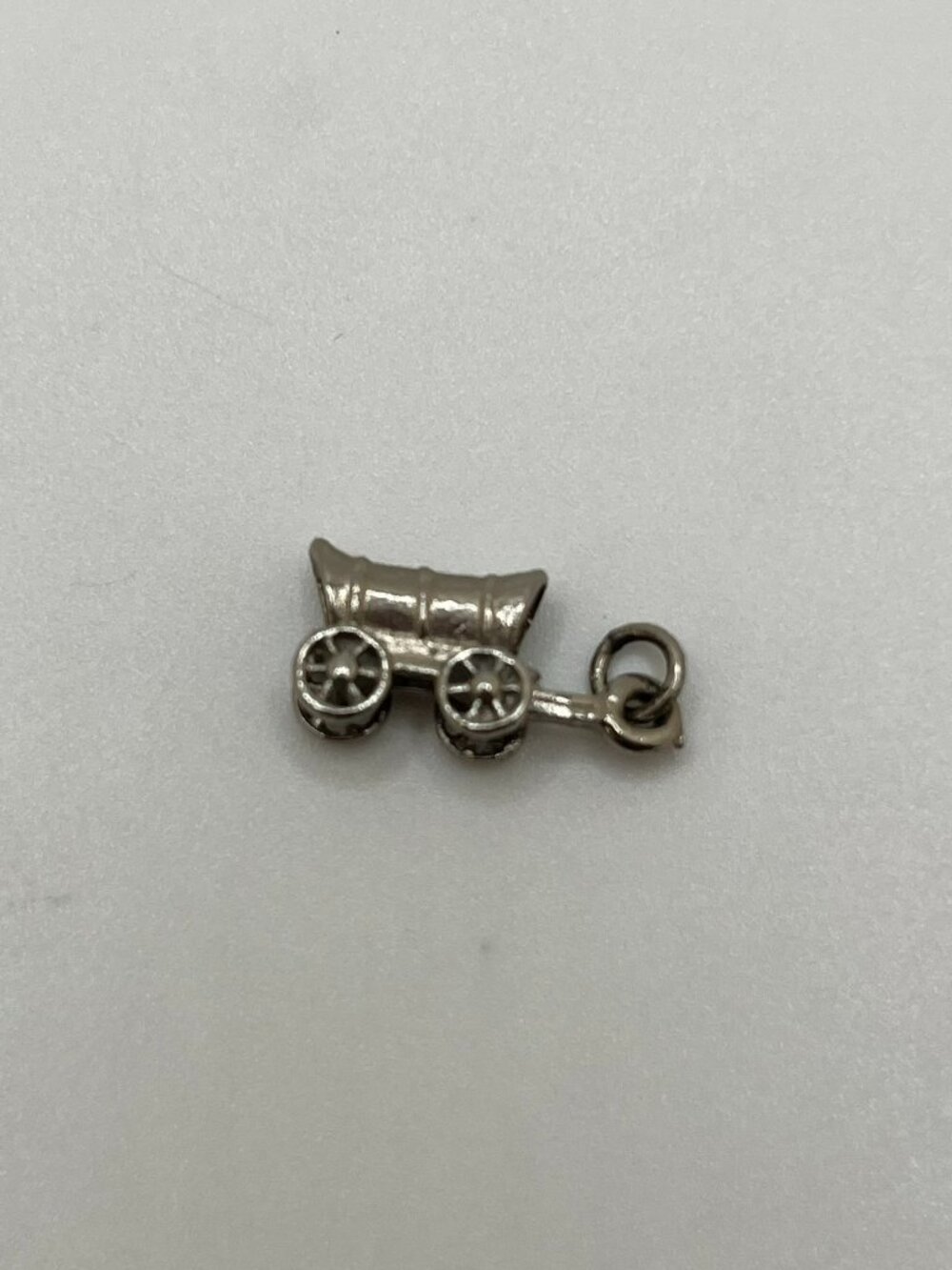 Vintage Silver Charm Covered Wagon Western Pioneer Pendant oregon trail native